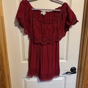 Knox Rose red off the shoulder Size Large